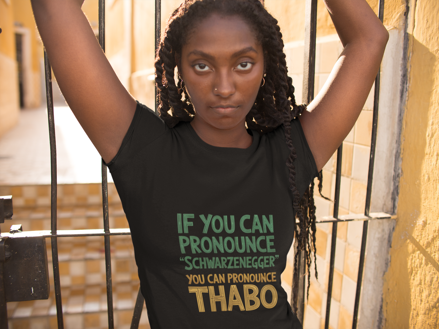 "Schwarzenegger/THABO" Southern African Pride Unisex Tee